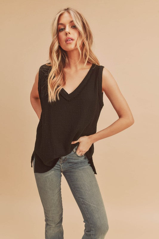 V-Neck Wide Strap Tank