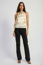 The Aurelia Scarf-Tie Satin Top