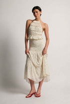 The Clara Tiered Polka Dot Midi Skirt