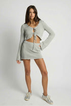 The Cleo Lettuce-Edge Knit Skirt
