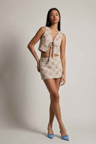 The Daphne Jacquard Check Mini Skirt