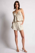 The Elena Ruffled Rayon-Linen Camisole