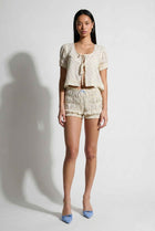 The Elsie Puff Sleeve Linen-Blend Top