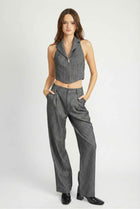The Hayden Pinstripe Wide-Leg Pant