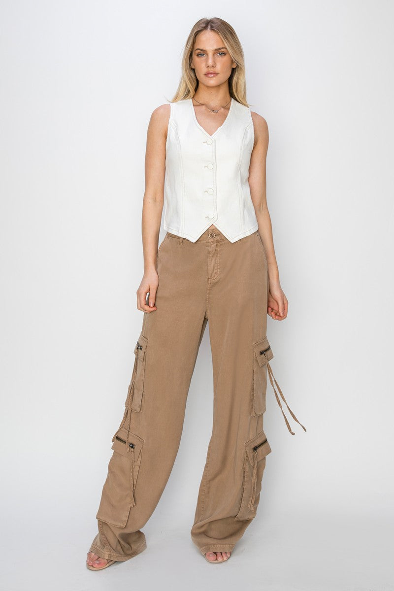 V Neck Button Down Vest
