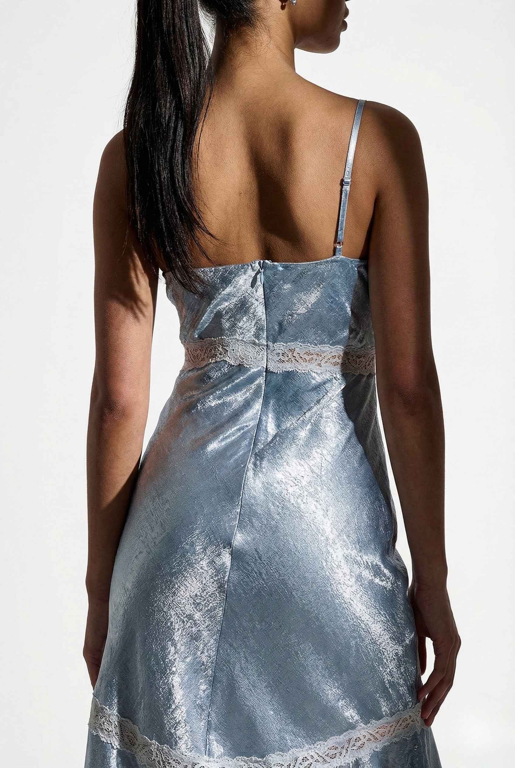 Emory Park | Lace Trim Midi Slip Dress BABY BLUE / L Emory Park | Lace Trim Midi Slip Dress BABY BLUE / L