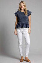 The Aurelia Smocked Peplum Top