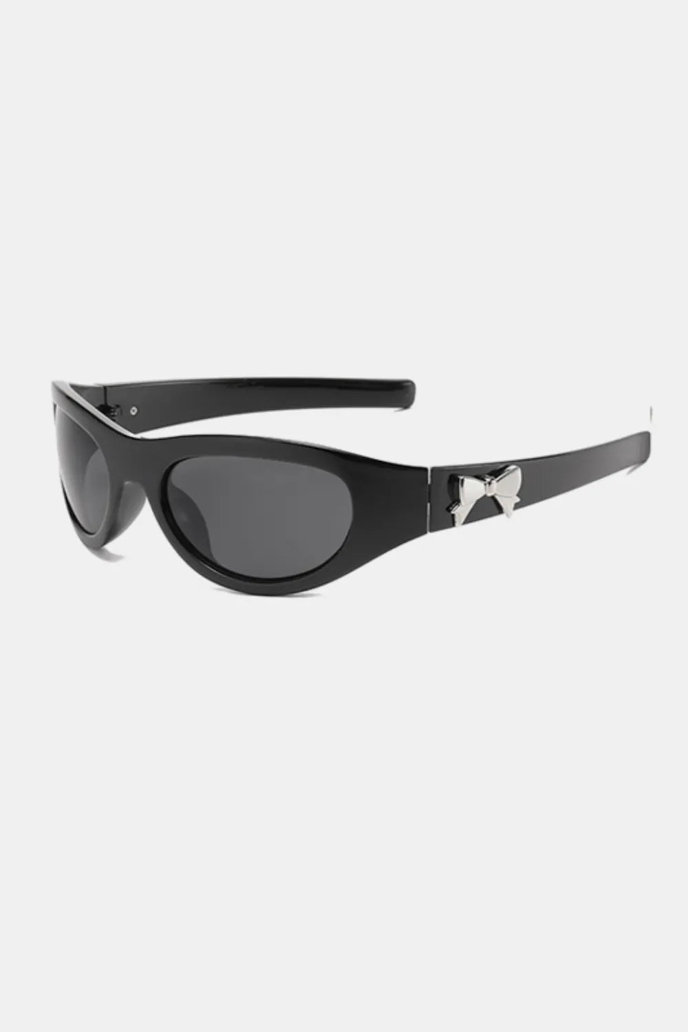 Bow Detail Sunglasses in sleek black with stylish bow accent on the side