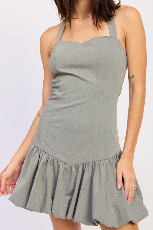 Emory Park Bubble Skirt Dress With Rhinestones featuring a sweetheart neckline and flared hem