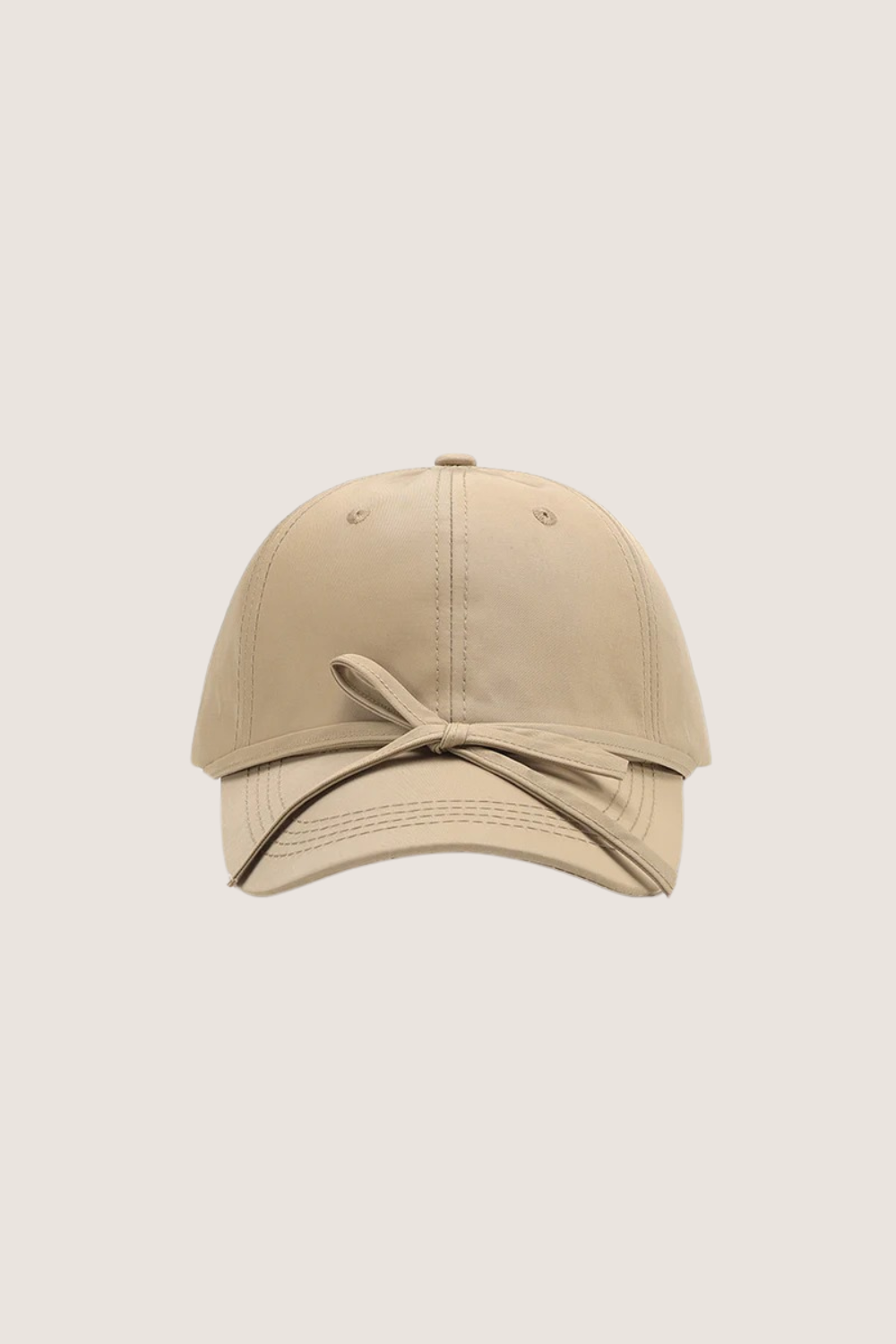 Classic cotton baseball cap in beige with adjustable strap for a comfortable fit