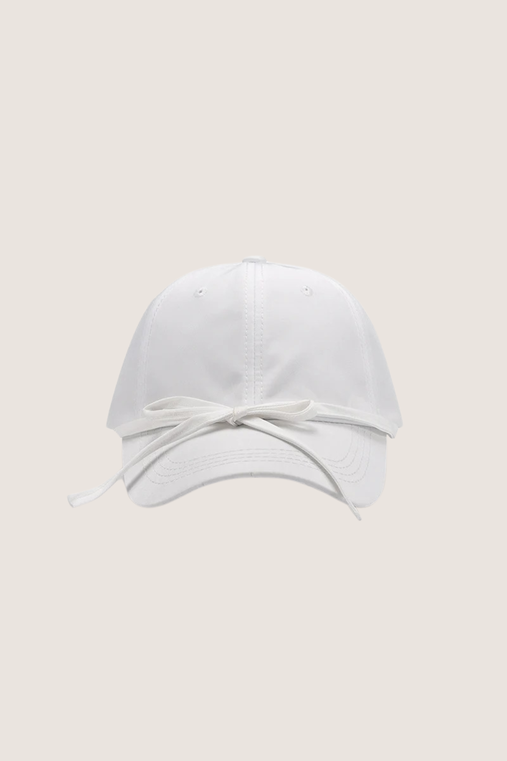 Classic cotton baseball cap in white with a stylish bow detail for casual wear