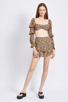 The Lyla Floral Ruffled Skort