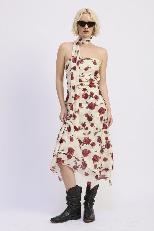 Emory Park Floral Print Foulard Top featuring a stylish strap design and elegant floral patterns