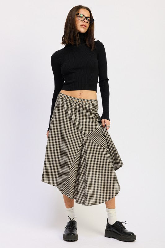 Emory Park Gingham Grommet Asymmetrical Skirt with stylish design and comfortable fit