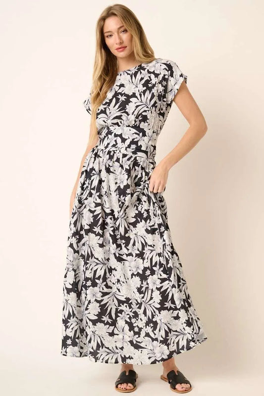 Mittoshop Tropical Print Top and Skirt Set featuring a stylish floral design and flowing silhouette