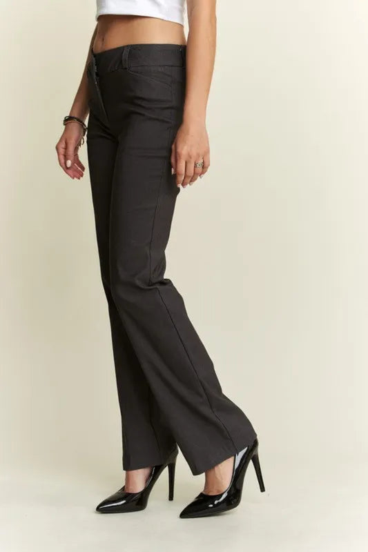 Slim bootcut pants in dark gray with a flattering fit for a stylish look