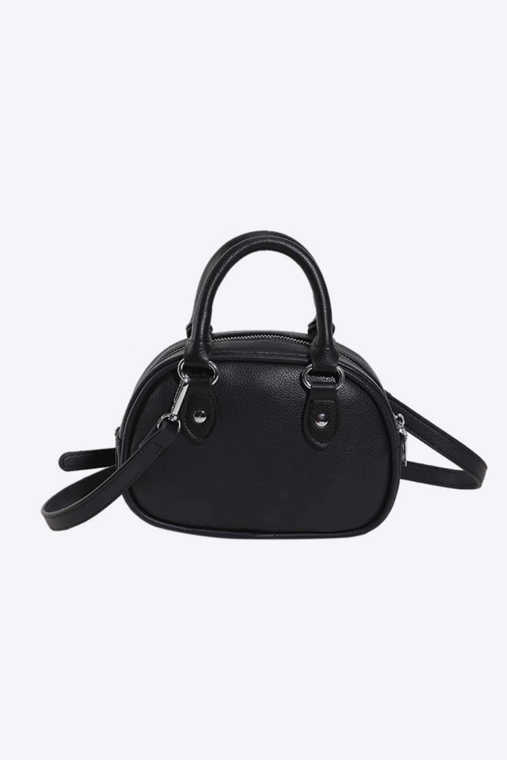 Vegan Leather Crossbody Bag in Black with Adjustable Strap and Stylish Design