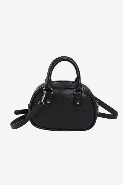 Vegan Leather Crossbody Bag in Black with Adjustable Strap and Stylish Design