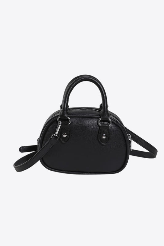 Vegan Leather Crossbody Bag in Black with Adjustable Strap and Stylish Design