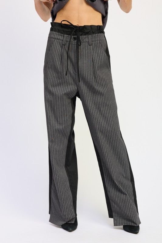 Emory Park Loose Fit Mix Media Pants with a stylish striped design and comfortable waistband