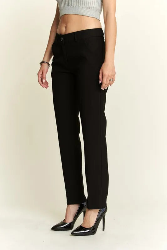 Black zipper detail skinny pants for a sleek, stylish look with a modern fit